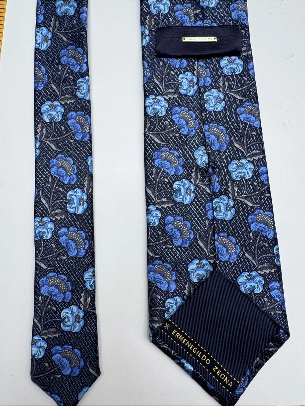 🔥ZEGNA NEW Ermenegildo Zegna Navy  Floral Silk Tie STUNNING! Italy Price Firm!